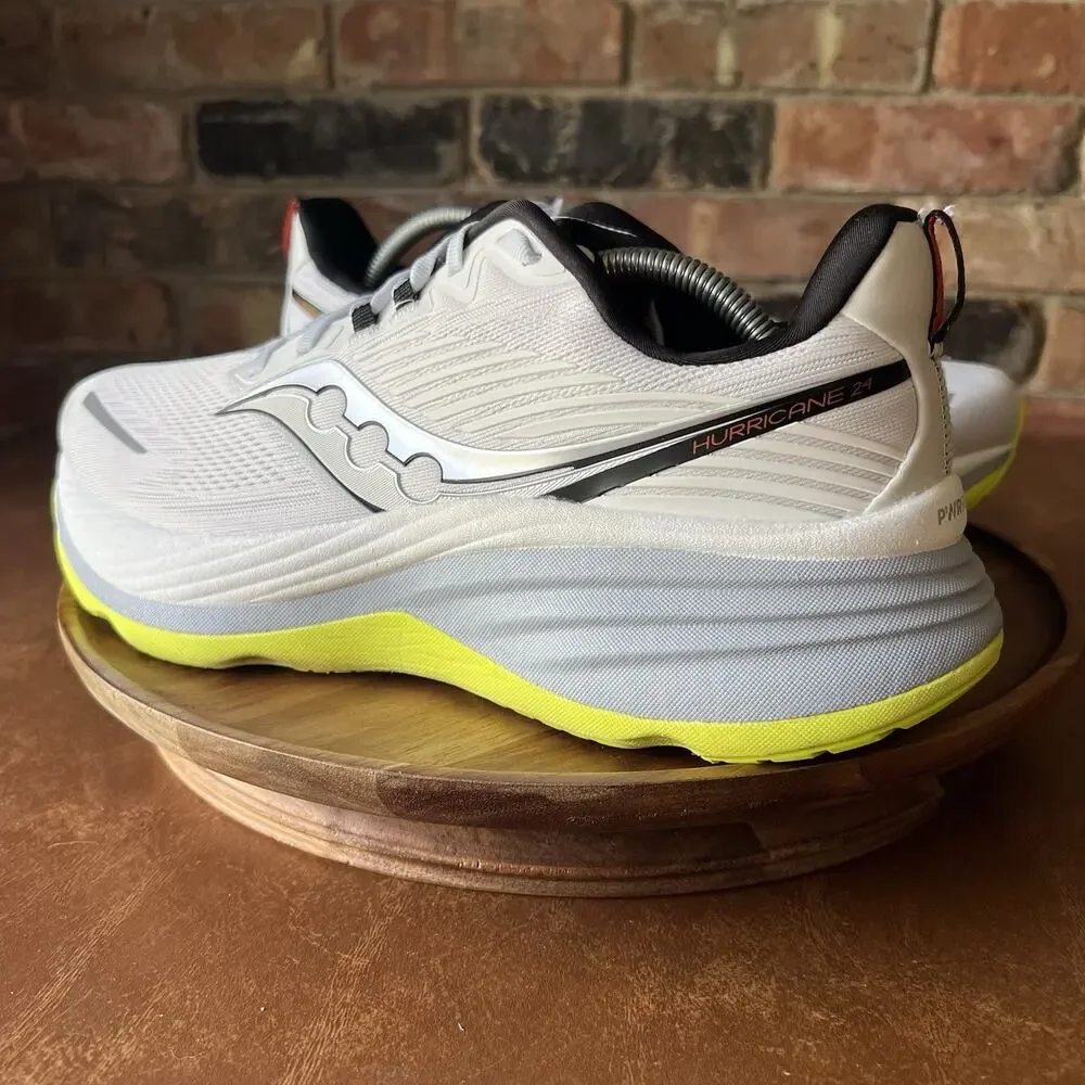Saucony Hurricane 24 Max Cushion White Gray Men’s 11 W Running Shoes Sneakers